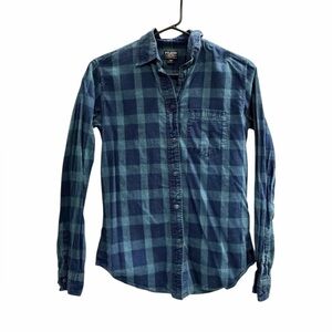 FILSON Hyland Long Sleeve Button Down Shirt Blue Size Small Women's